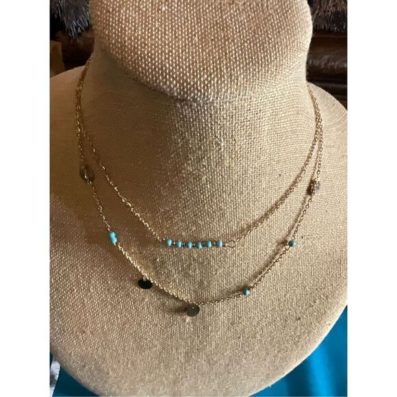 Beautiful 2 Layered Turquoise Necklace - Picture 1 of 10